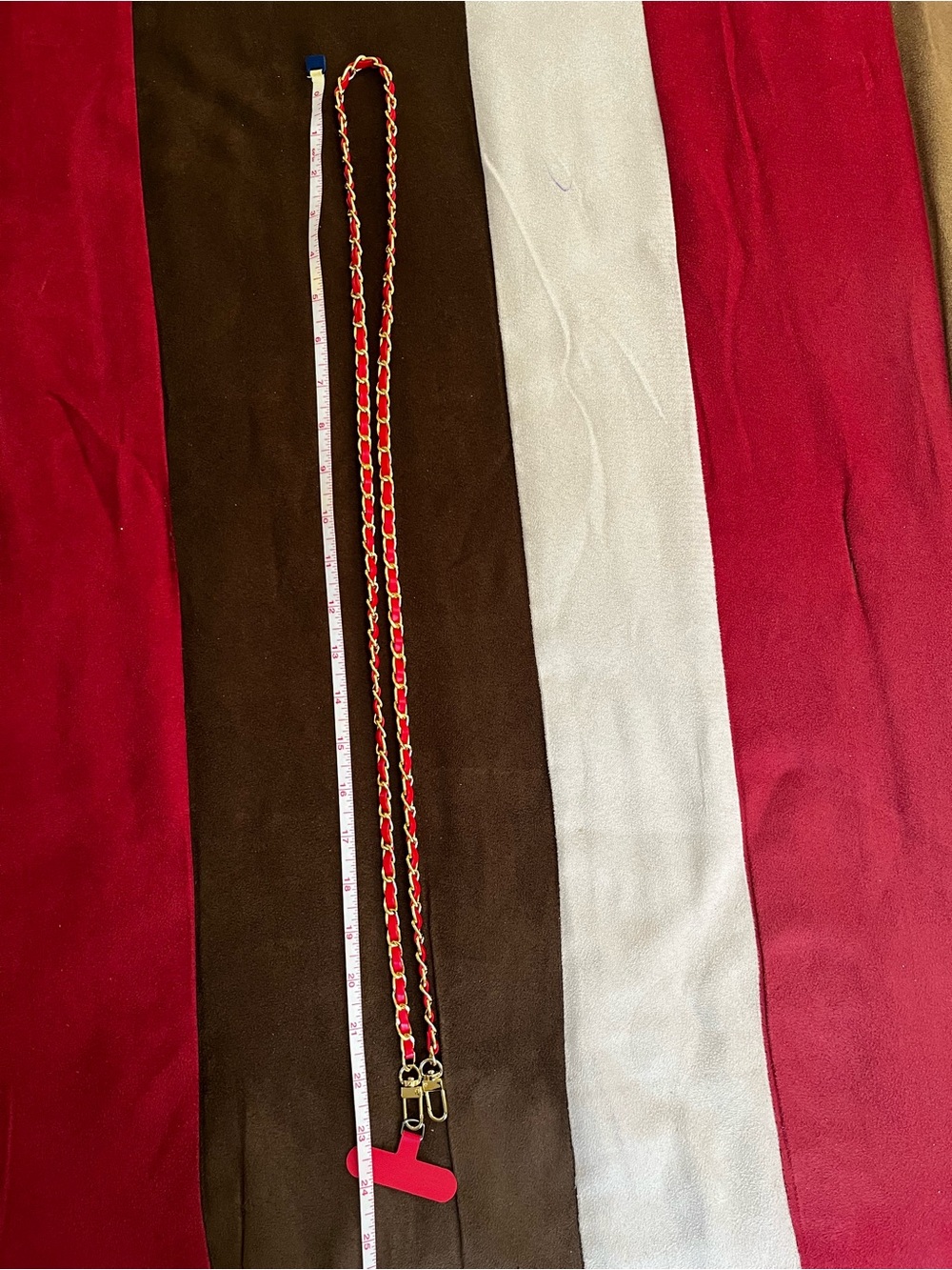 Fashion Red and Gold Chain Strap for Cellphone or Bag. - Picture 2 of 5